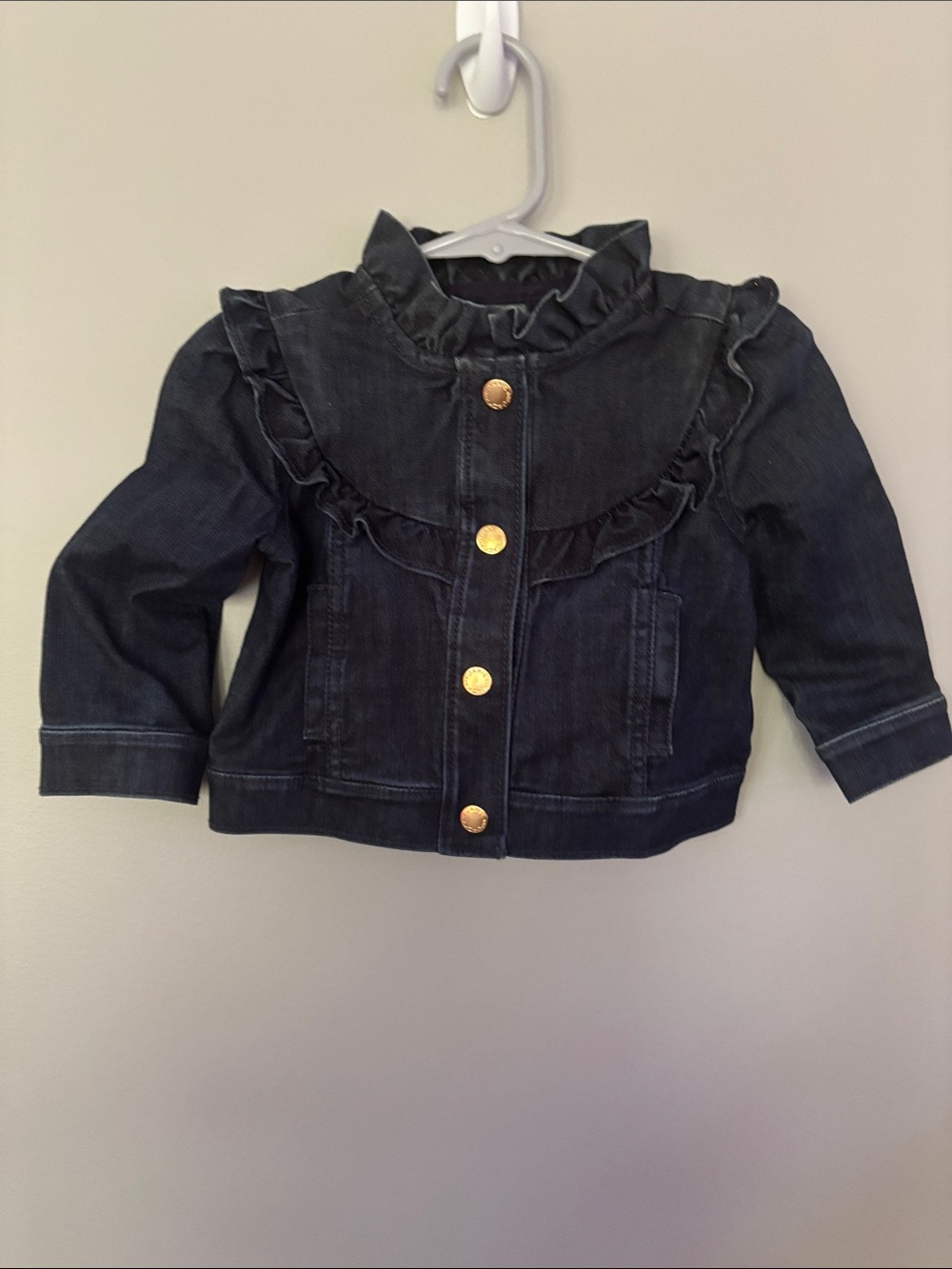 Janie and Jack Navy Ruffle Denim Jacket